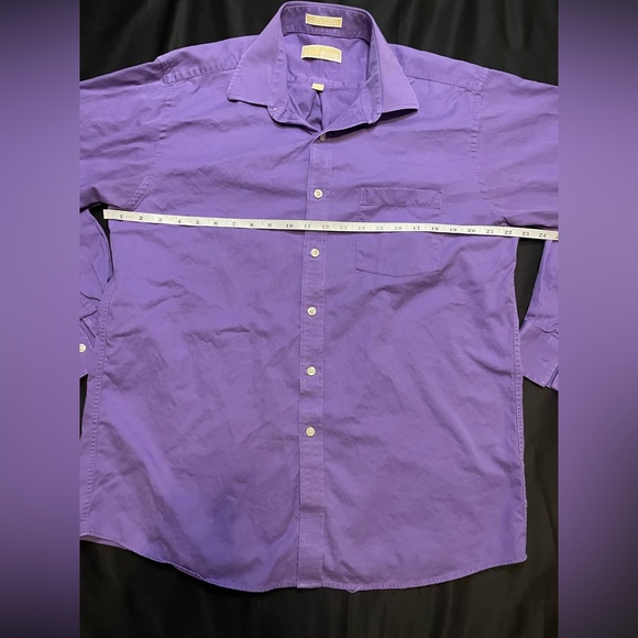 *SALE* Michael Kors Mens 16 1/2, 32/33 Purple Long Sleeve Button Classic Fit - Picture 4 of 8